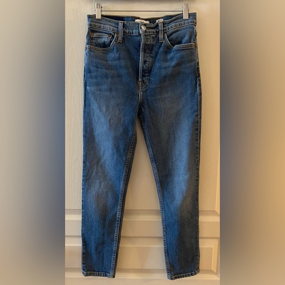 RE/DONE High Rise Ankle Crop Jean in Mid 80s Wash - 28 - Picture 2 of 12